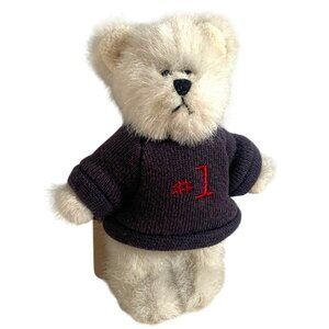 Boyds Tops Bear Mini 1 Navy Shirt Plush w/ Tag 4" White Handmade Collectible